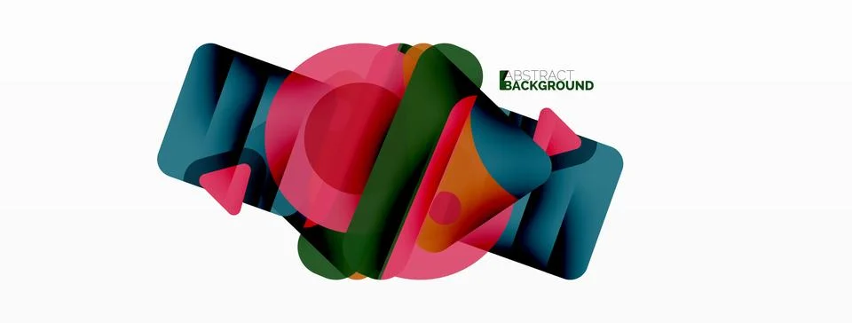 Line, triangle, square and circle primitive composition. Vector geometric Stock Illustration