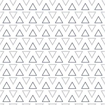Line triangles seamless vector pattern. Stock Illustration
