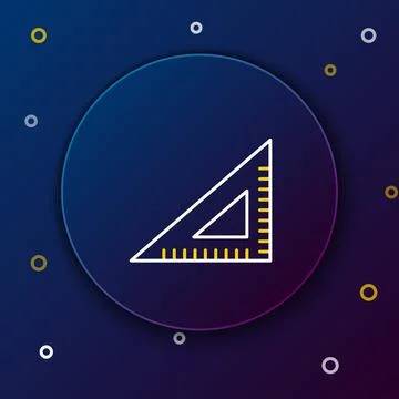 Line Triangular ruler icon isolated on blue background. Straightedge symbol イラスト素材