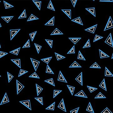 Line Triangular ruler icon isolated seamless pattern on black background Stock Illustration