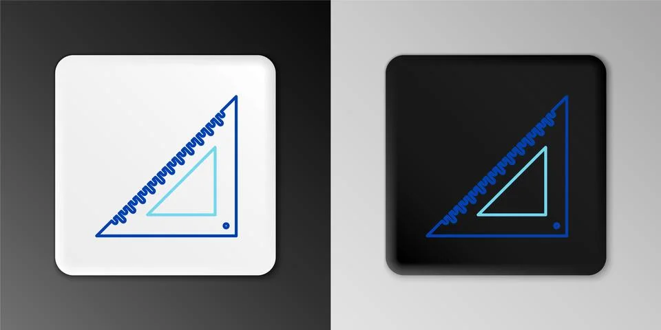 Line Triangular ruler icon isolated on grey background. Straightedge symbol Stock Illustration