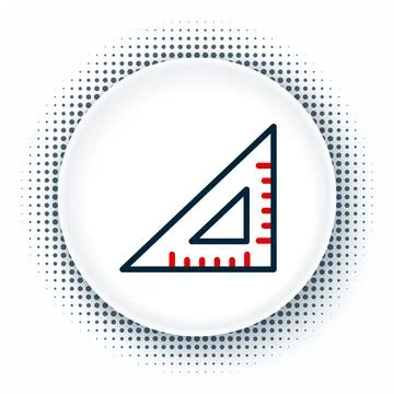 Line Triangular ruler icon isolated on white background. Straightedge symbol Stock Illustration