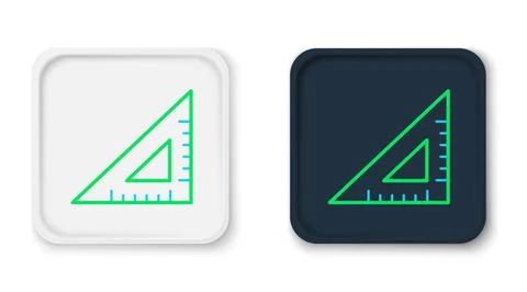 Line Triangular ruler icon isolated on white background. Straightedge symbol 스톡 일러스트