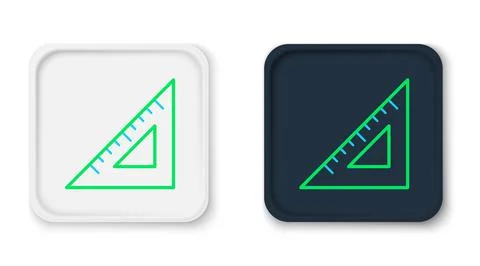 Line Triangular ruler icon isolated on white background. Straightedge symbol Stock Illustration