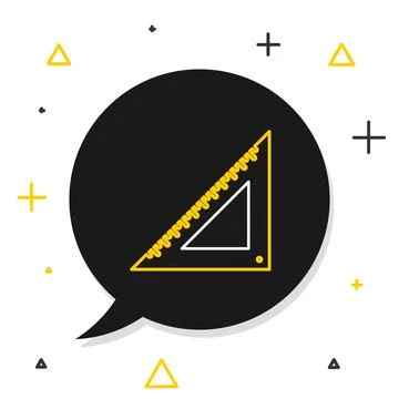 Line Triangular ruler icon isolated on white background. Straightedge symbol Stock Illustration
