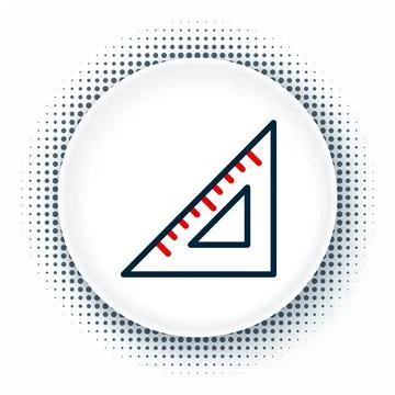 Line Triangular ruler icon isolated on white background. Straightedge symbol Stock Illustration