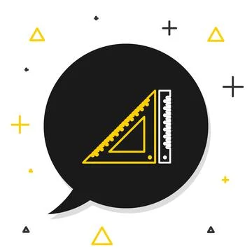 Line Triangular ruler icon isolated on white background. Straightedge symbol 스톡 일러스트