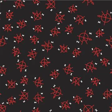 Line Trigonometric circle icon isolated seamless pattern on black background Stock Illustration