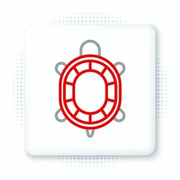Line Turtle icon isolated on white background. Colorful outline concept. Vector Illustrazione stock