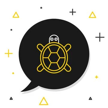 Line Turtle icon isolated on white background. Colorful outline concept. Vector Stock Illustration