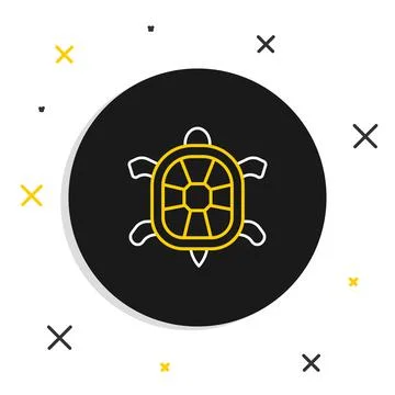 Line Turtle icon isolated on white background. Colorful outline concept. Vector Stock Illustration