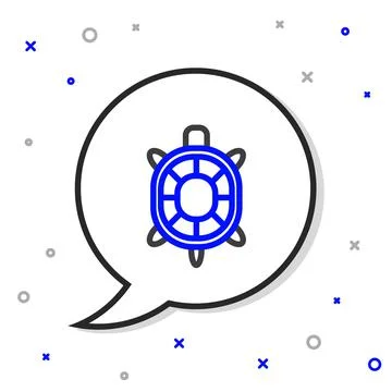 Line Turtle icon isolated on white background. Colorful outline concept. Vector Stock Illustration