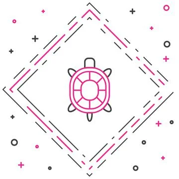 Line Turtle icon isolated on white background. Colorful outline concept. Vector イラスト素材