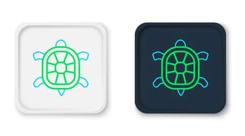 Line Turtle icon isolated on white background. Colorful outline concept. Vect 스톡 일러스트