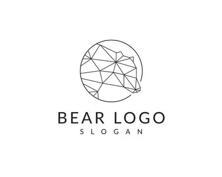 Line type bear head Logo vector illustration design for business	 Illustrazione stock