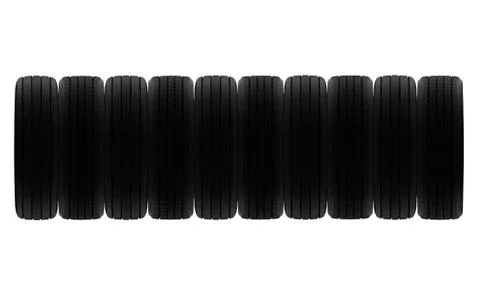 Line of tyres Stock Photos