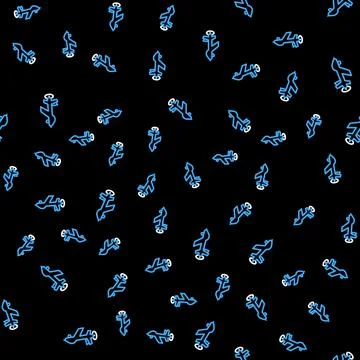 Line UAV Drone icon isolated seamless pattern on black background. Military 스톡 일러스트