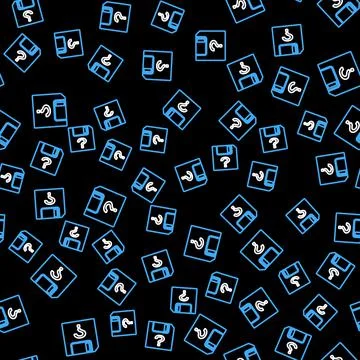 Line Unknown document icon isolated seamless pattern on black background. File 스톡 일러스트