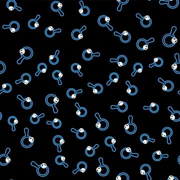 Line Unknown search icon isolated seamless pattern on black background Illustrazione stock