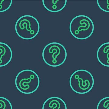 Line Unknown search icon isolated seamless pattern on blue background Illustrazione stock