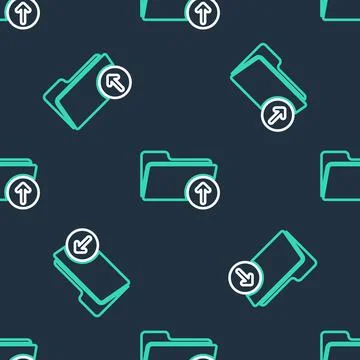 Line Upload file icon isolated seamless pattern on black background. File イラスト素材