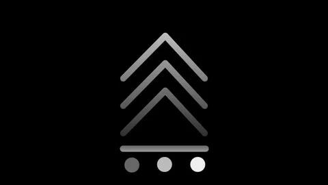 Line Upload Icon Animation on Black Background. Upload Progress, Preloader .. Illustrazione stock