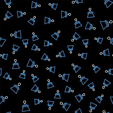 Line V60 coffee maker icon isolated seamless pattern on black background. Vector Illustrazione stock