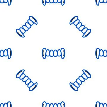 Line Vampire teeth icon isolated seamless pattern on white background. Happy 스톡 일러스트