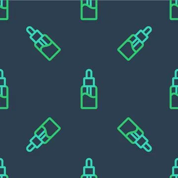 Line Vape liquid bottle for electronic cigarettes icon isolated seamless pattern Stock Illustration