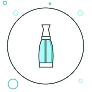 Line Vape liquid bottle for electronic cigarettes icon isolated on white ba.. Stock Illustration