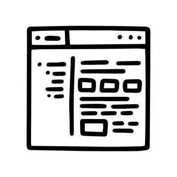 Line vector doodle simple icon CMS site Stock Illustration