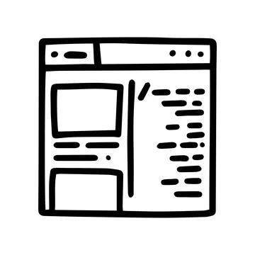 Line vector doodle simple icon site code Stockillustratie