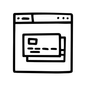 Line vector doodle simple icon payment by card Stock Illustration