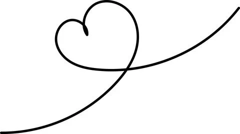 Line vector heart divider drawing illustrating connection love, minimalist Stock Illustration