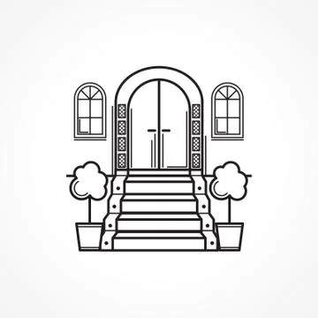 Line vector icon for front door Stock Illustration