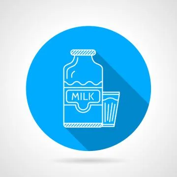 Line vector icon for milk bottle and glass Stock Illustration
