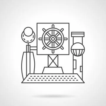 Line vector icon steering wheel Illustrazione stock