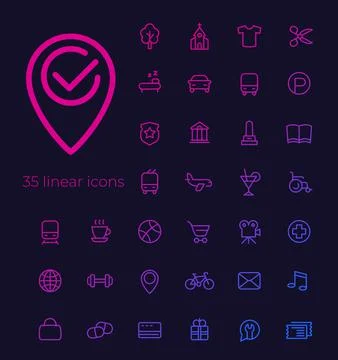 Line vector icons for apps and web Stock Illustration