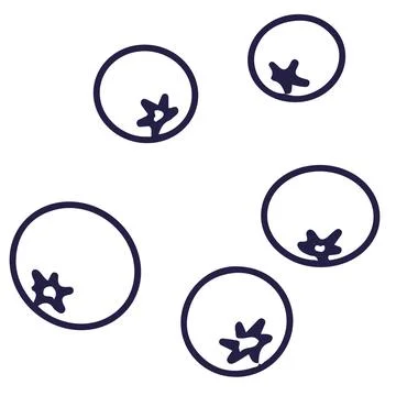 Line vector illustration of blueberries. Set of hand drawn icons Stock Illustration