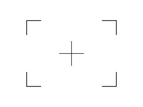 Line vector target aim, focus icon, camera frame or photo viewfinder screen Stock Illustration