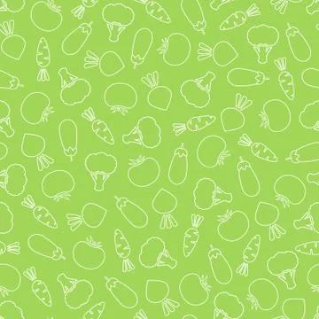 Line vegetable seamless pattern illustration Stock Illustration