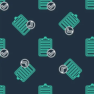Line Verification of delivery list clipboard and pen icon isolated seamless Stock Illustration