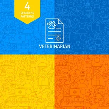 Line Veterinary Patterns Stock Illustration