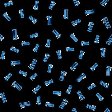 Line Video game console icon isolated seamless pattern on black background イラスト素材