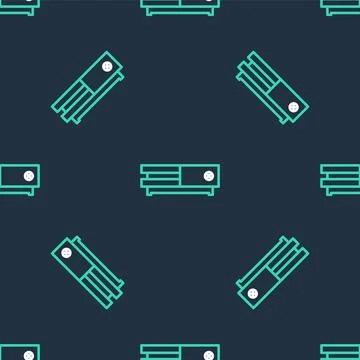 Line Video game console icon isolated seamless pattern on black background... 库存插图