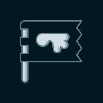 Line Viking flag icon isolated on black background. Flat filled outline sty.. Stock Illustration