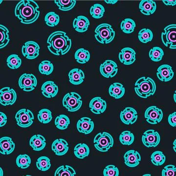 Line Vinyl disk icon isolated seamless pattern on black background. Vector イラスト素材