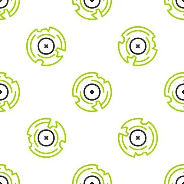 Line Vinyl disk icon isolated seamless pattern on white background. Vector Stock Illustration