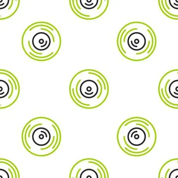 Line Vinyl disk icon isolated seamless pattern on white background.  Vector Stock Illustration