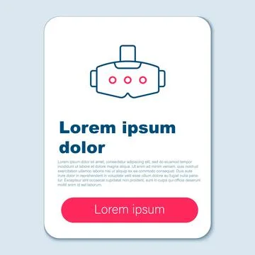 Line Virtual reality glasses icon isolated on grey background. Stereoscopic 3d Stock Illustration